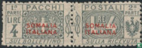 Parcel post stamp with red overprint