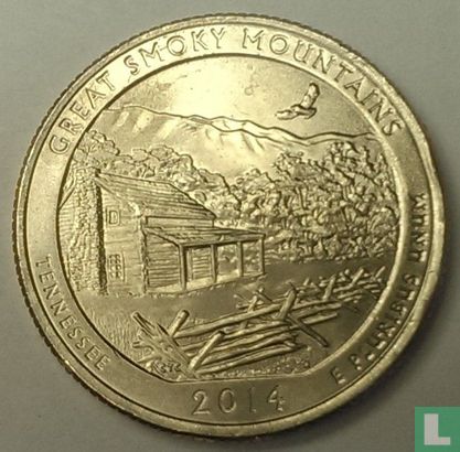 Verenigde Staten ¼ dollar 2014 (P) "Great Smoky Mountains national park - Tennessee" - Afbeelding 1