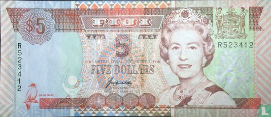 Fiji 5 dollars 1995 - Afbeelding 1