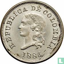 Colombia 5 centavos 1886 (type 1) - Image 1