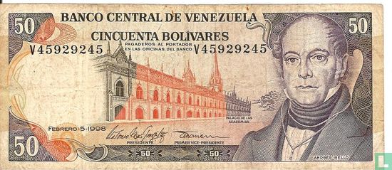 Venezuela 50 Bolívares 1998 (P65f) - Image 1