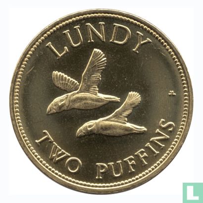 Lundy 2 Puffins 2011 (Brass - Prooflike) - Image 1