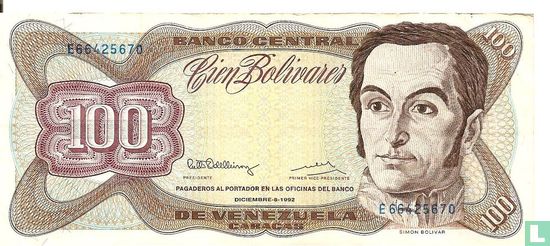Venezuela 100 Bolívares 1992 (P66e) - Bild 1