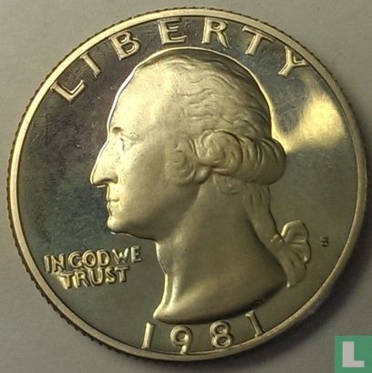 United States ¼ dollar 1981 (PROOF - type 2) - Image 1
