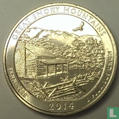 United States ¼ dollar 2014 (S) "Great Smoky Mountains national park - Tennessee" - Image 1