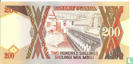 Uganda 200 Shillings 1991 - Image 2
