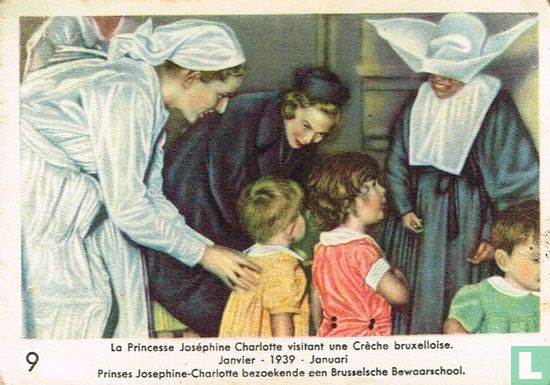 Prinses Josephine-Charlotte bezoekende een Brusselsche Bewaarschool - Image 1