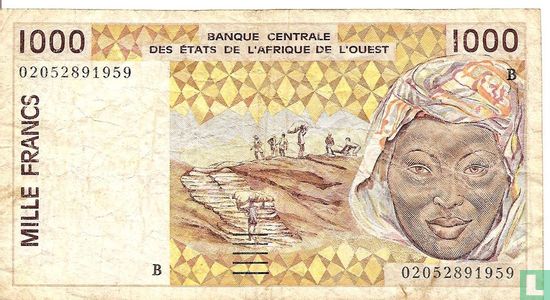 Stat Afr de l'Ouest. 1000 francs B - Image 1