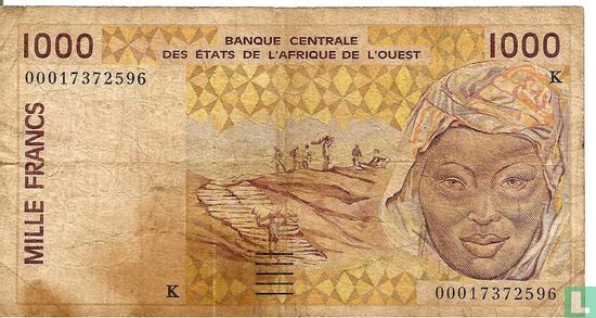 West Afr. Stat. 1000 Francs K - Afbeelding 1