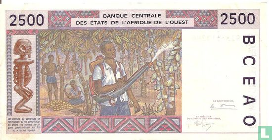 West Afr. Stat. 2500 Francs T   - Afbeelding 2