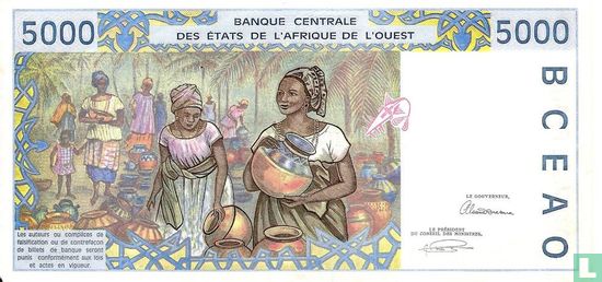 West Afr. Stat. 5000 Francs T    - Afbeelding 2