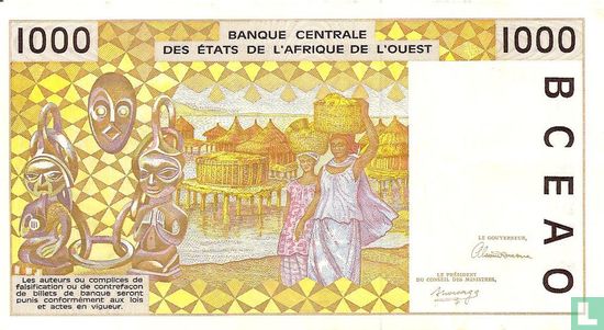 West Afr. Stat. 1000 Francs T - Afbeelding 2