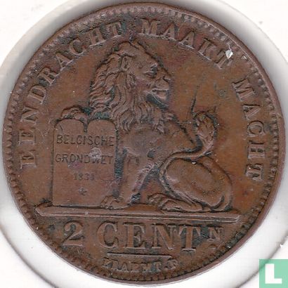 Belgique 2 centimes 1910 - Image 2