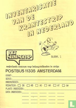 Inventarisatie van de krantestrip in Nederland - Image 1