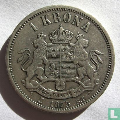 Suède 1 krona 1875 - Image 1