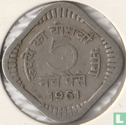 India 5 naye paise 1961 (Calcutta) - Image 1