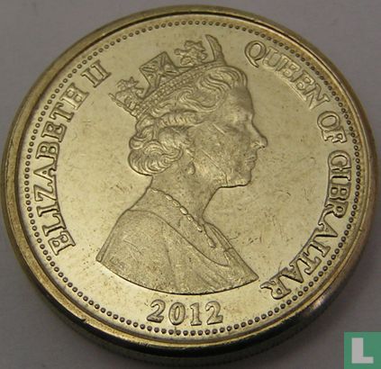 Gibraltar 1 pound 2012 "Discovery of a Neanderthal skull in Gibraltar in 1848" - Image 1
