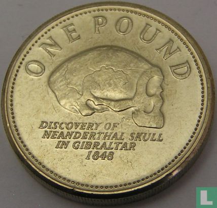 Gibraltar 1 pound 2012 "Discovery of a Neanderthal skull in Gibraltar in 1848" - Afbeelding 2