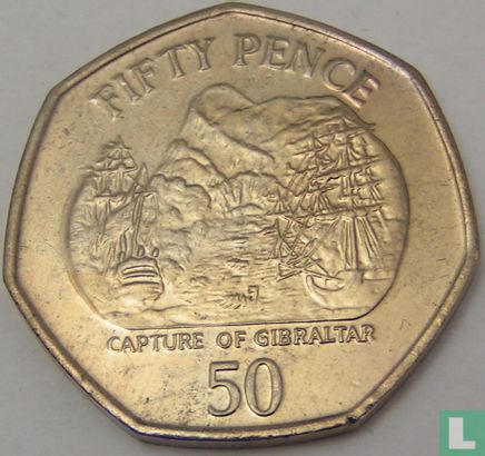 Gibraltar 50 pence 2005 "British capture of Gibraltar in 1704" - Image 2