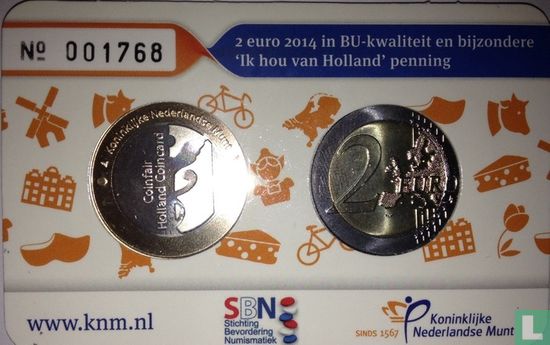 Netherlands 2 euro 2014 (coincard) "Windmills of Kinderdijk" - Image 2