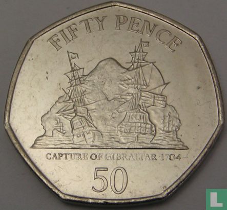 Gibraltar 50 Pence 2012 "British capture of Gibraltar in 1704" - Bild 2