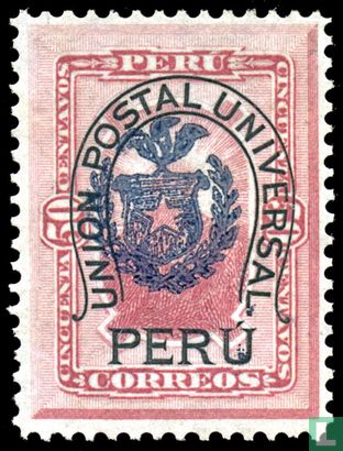 Aufdruck mit chilenischem Wappen und UPU