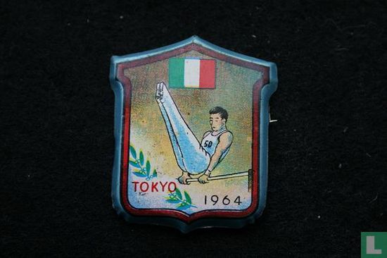 Tokyo 1964 (turnen rekstok - Italiaanse vlag) [blauwe rand]