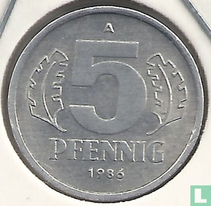 GDR 5 pfennig 1986 - Image 1