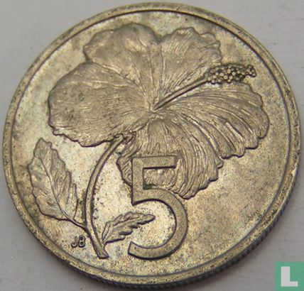 Cookeilanden 5 cents 1972 - Afbeelding 2