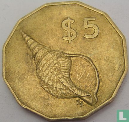 Cookeilanden 5 dollars 1987 - Afbeelding 2