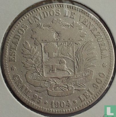 Venezuela 5 bolívares 1904 - Image 1