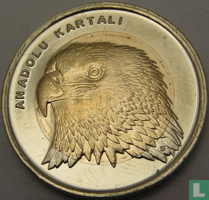 Turkije 1 türk lirasi 2014 "Eagle" - Afbeelding 2