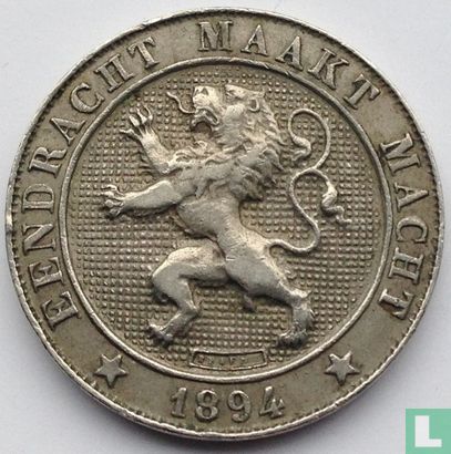 Belgique 5 centimes 1894 (NLD) - Image 1