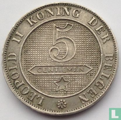 België 5 centimes 1894 (NLD) - Afbeelding 2