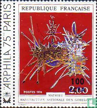 Tapestry Georges Mathieu, with overprint