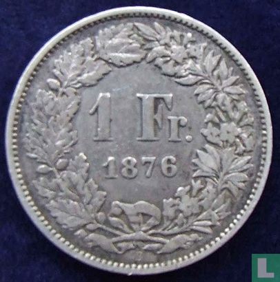 Zwitserland 1 franc 1876 - Afbeelding 1