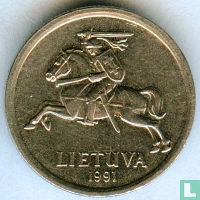 Lituanie 1 litas 1991 - Image 1