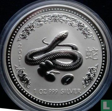 Australie 1 dollar 2001 (non coloré) "Year of the Snake" - Image 1