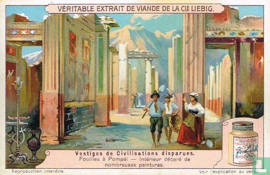 Fouilles à Pompéi - Intérieur décoré de nombreuses peintures