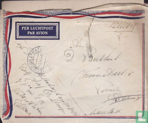 Batavia 5 7 VI Veldpost - 9 1946 op luchtpost brief met inhoud - Afbeelding 1