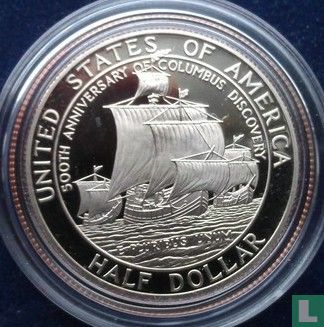 États-Unis ½ dollar 1992 (BE) "500th anniversary Columbus discovery of America" - Image 2