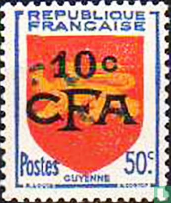 Coat of arms of Guyenne, with overprint