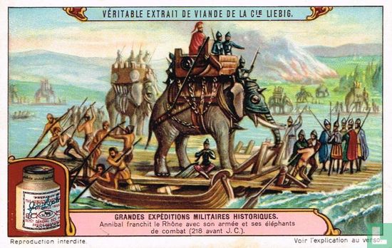 Annibal franchit le Rhône avec son armée et ses éléphants de combat (218 avant J.C.)