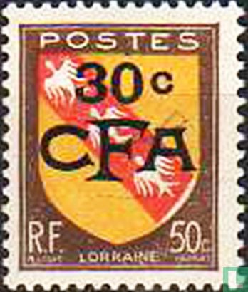 Coat of arms of Lorraine, with overprint