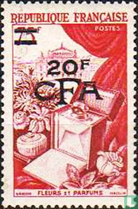 Flowers and perfume, with overprint