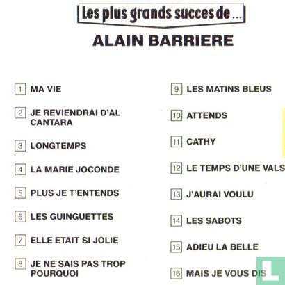Les Plus Grands Succes De... Alain Barrière  - Image 2
