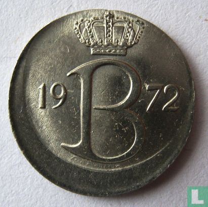 Belgique 25 centimes 1972 (NLD - fautee) - Image 1
