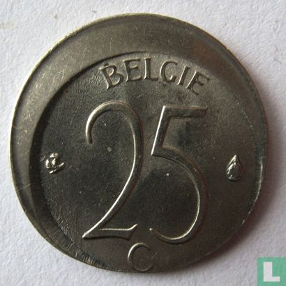 Belgique 25 centimes 1972 (NLD - fautee) - Image 2