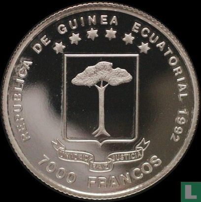 Äquatorialguinea 7000 Franco 1992 (PP) "Summer Olympics in Barcelona - Katrin Krabbe" - Bild 1