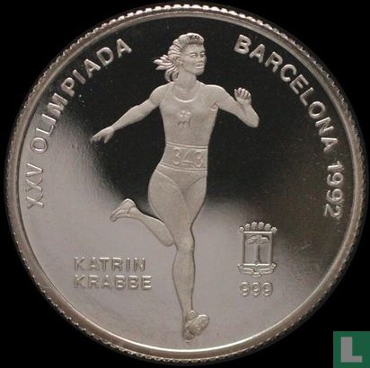 Equatorial Guinea 7000 francos 1992 (PROOF) "Summer Olympics in Barcelona - Katrin Krabbe" - Image 2